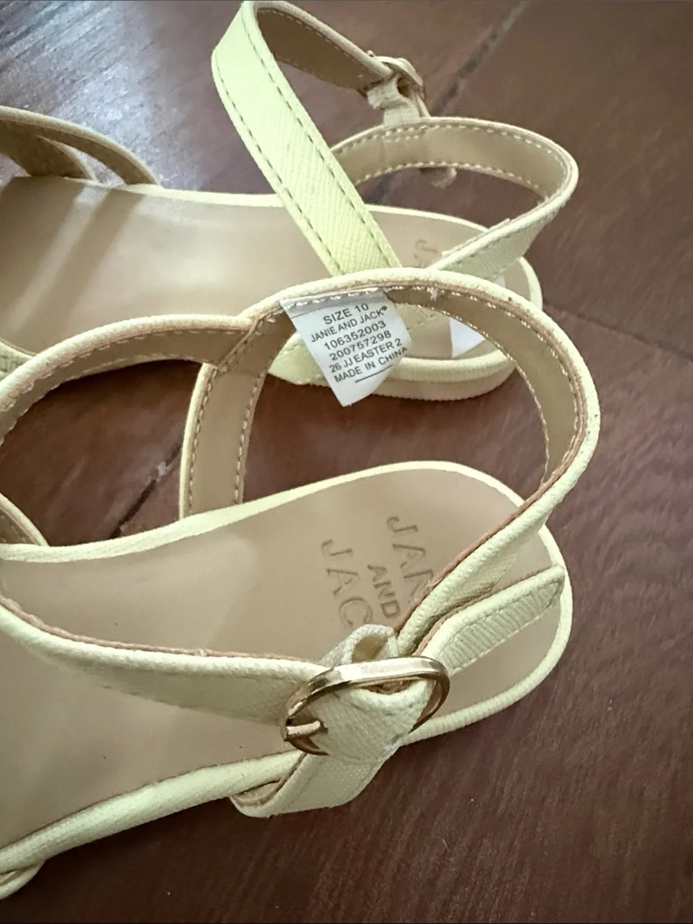 Janie and Jack Cream Floral Strap Sandals